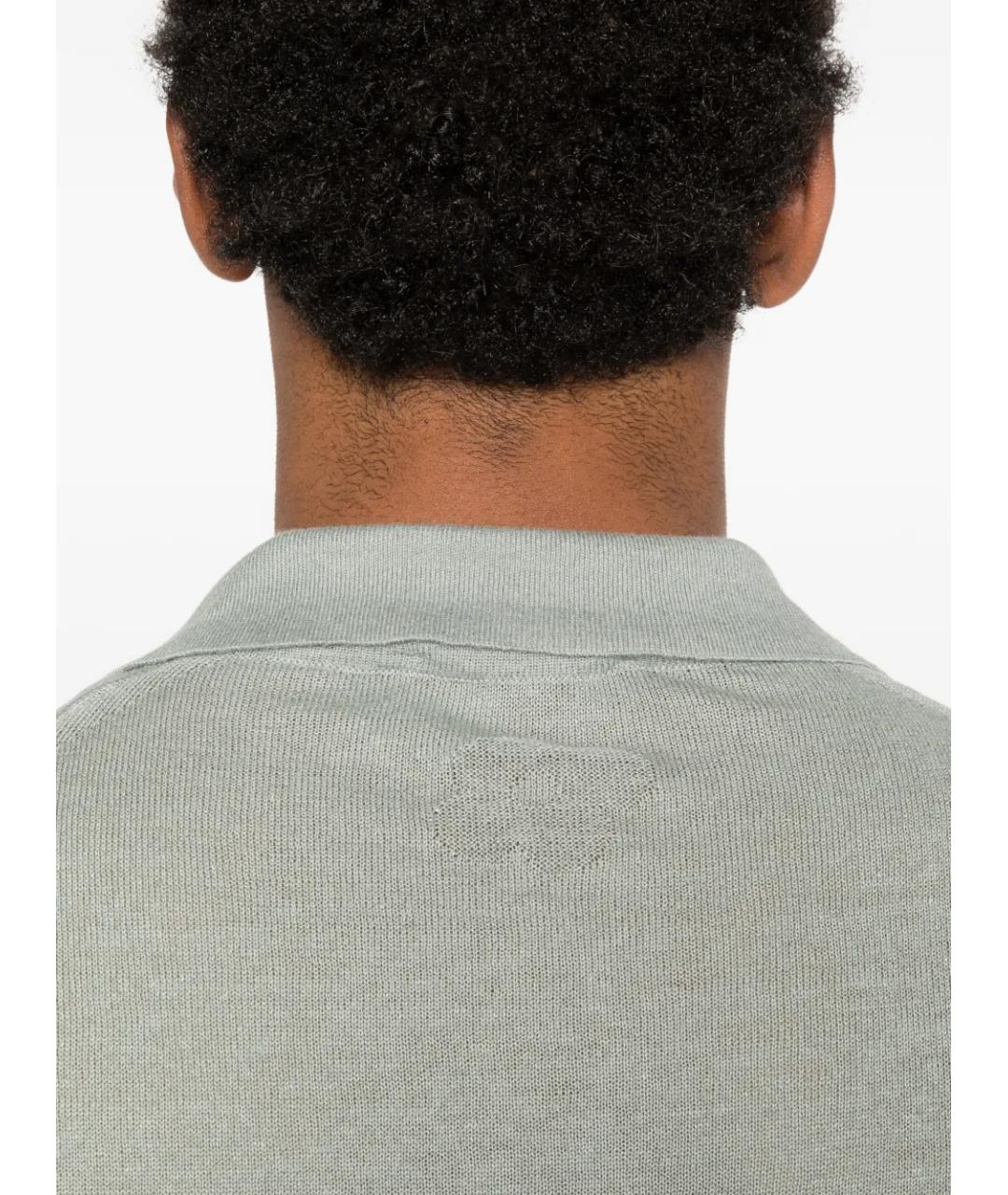 LARDINI Зеленые хлопко-леновое поло с коротким рукавом, фото 5