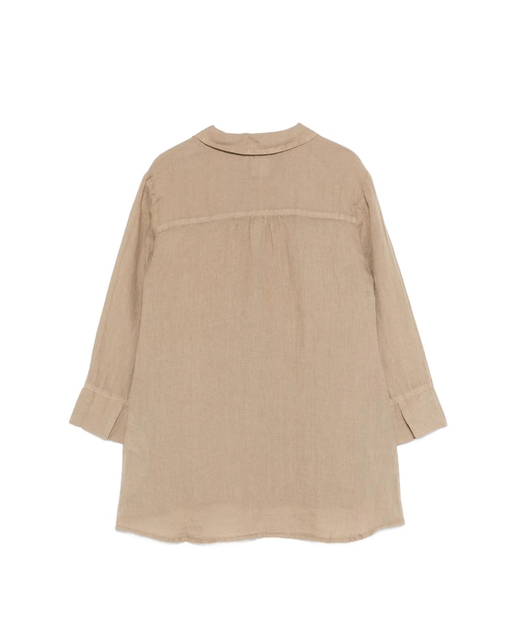 120% LINO Бежевая льняная рубашка, фото 2