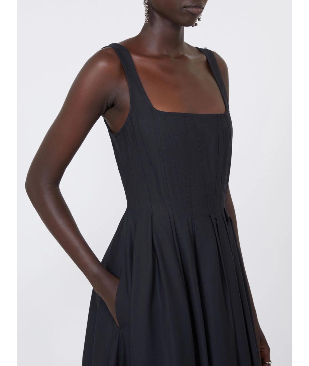 SPORTMAX Черное хлопковое повседневное платье, фото 5