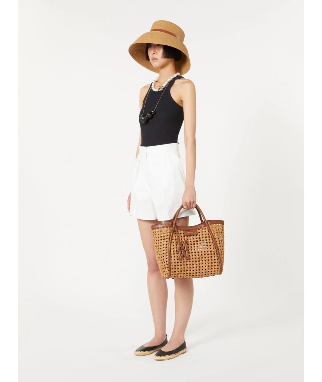 MAX MARA Коричневая пелетеная сумка тоут, фото 2