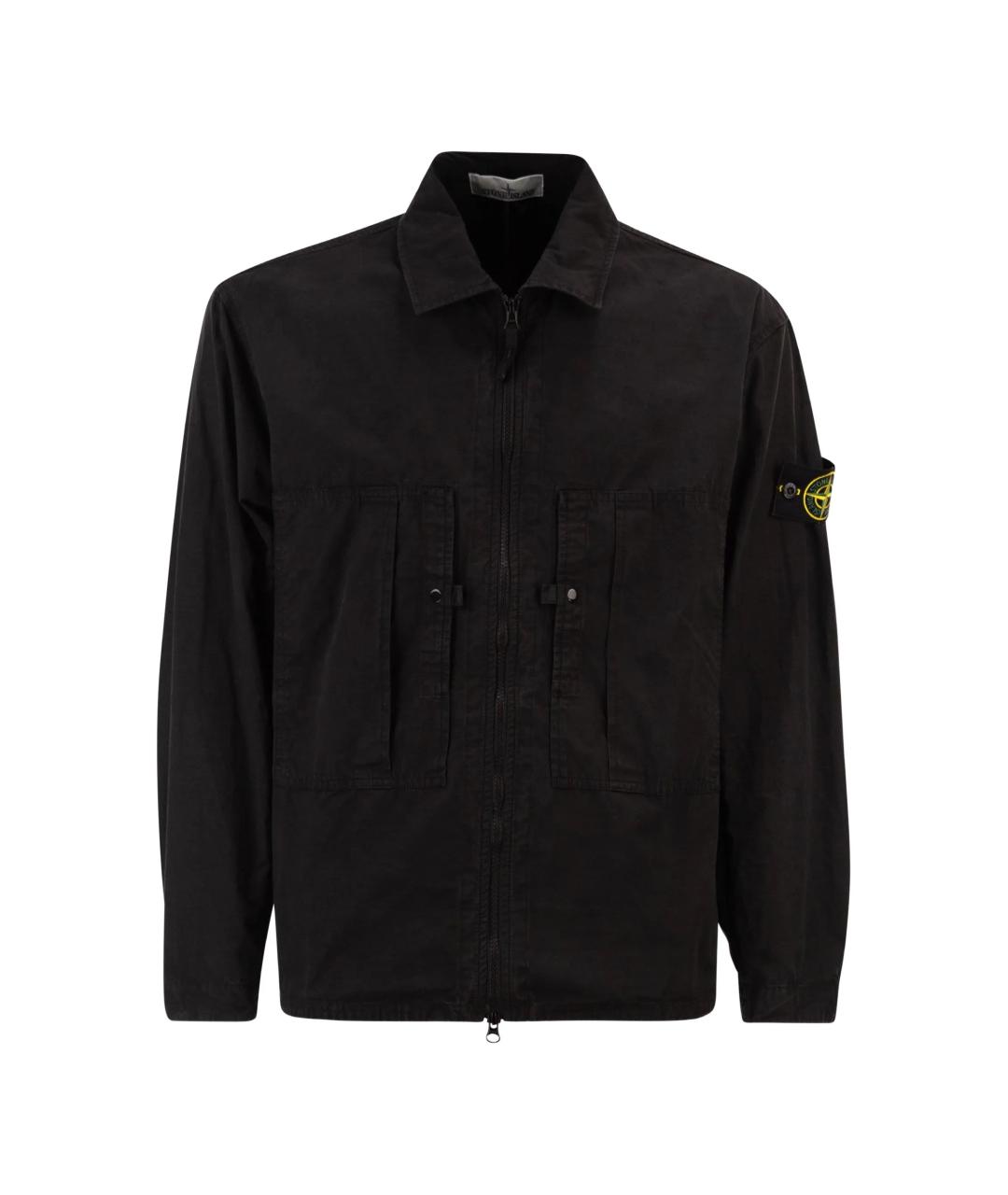 STONE ISLAND Черная хлопковая куртка, фото 1