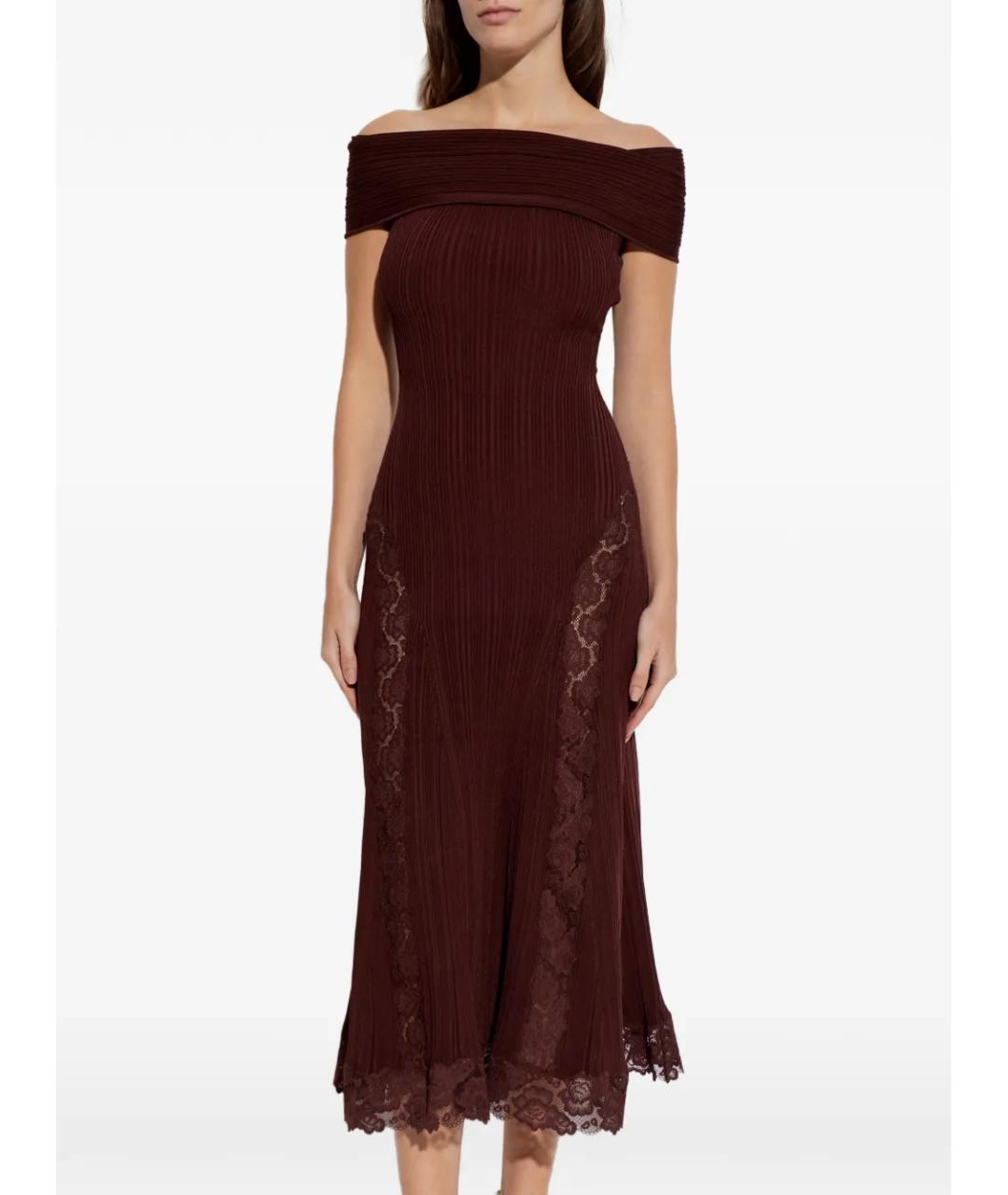 SELF-PORTRAIT Красное вискозное вечернее платье, фото 3