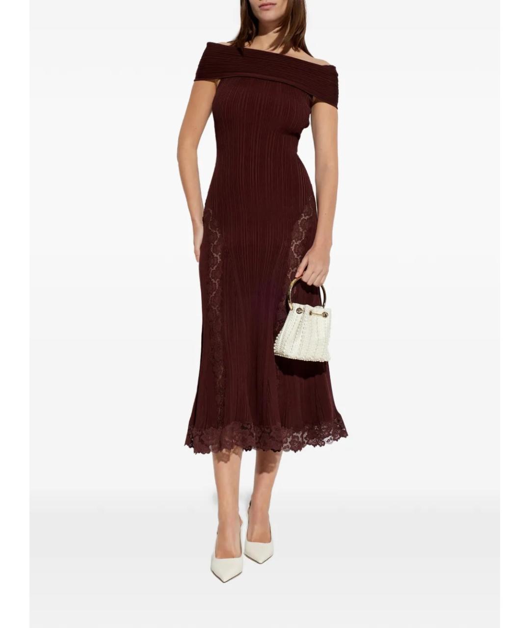 SELF-PORTRAIT Красное вискозное вечернее платье, фото 2