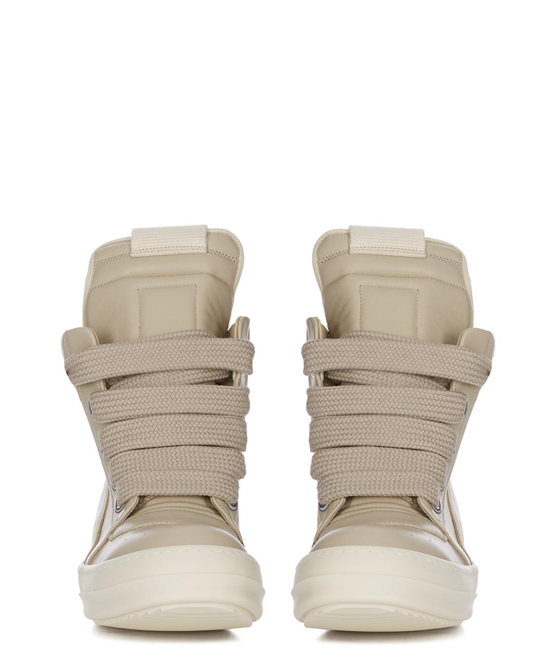 RICK OWENS Бежевые кожаные кеды, фото 3