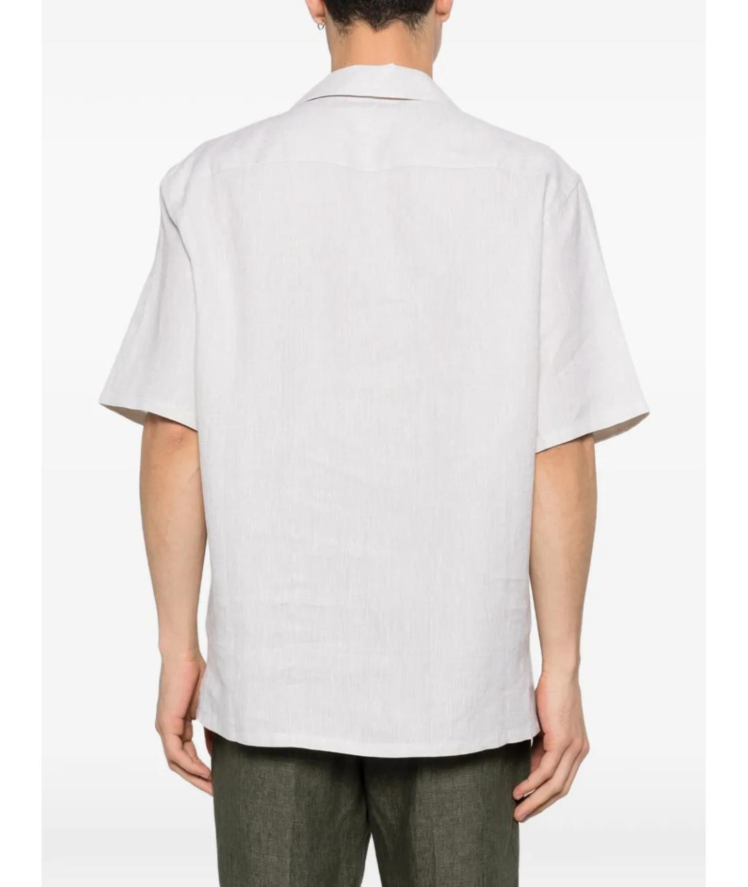 ZEGNA Серая льняная кэжуал рубашка, фото 4