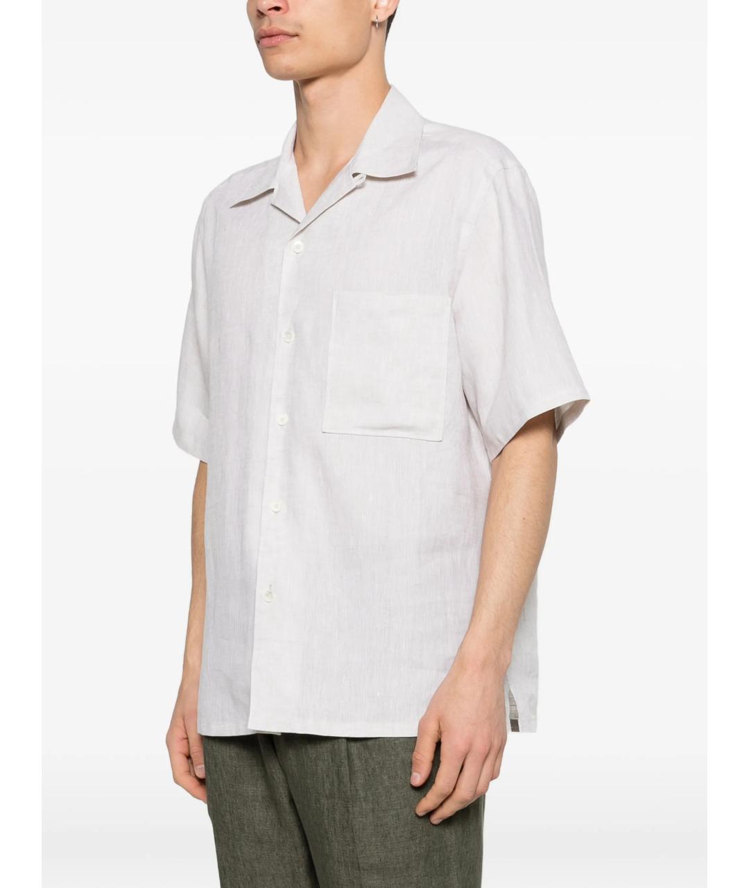 ZEGNA Серая льняная кэжуал рубашка, фото 3