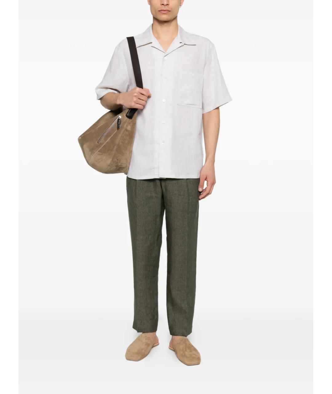 ZEGNA Серая льняная кэжуал рубашка, фото 2