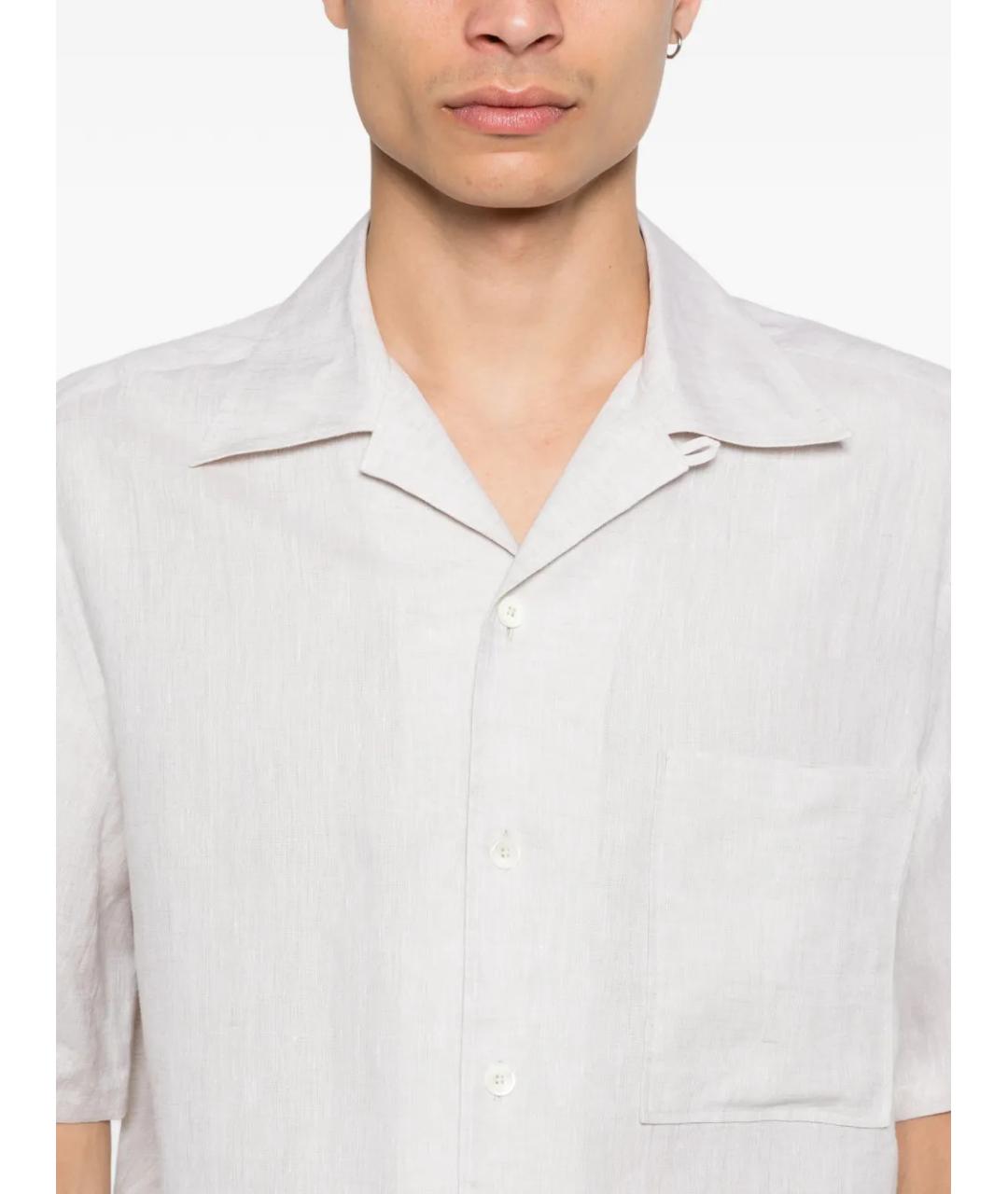 ZEGNA Серая льняная кэжуал рубашка, фото 5