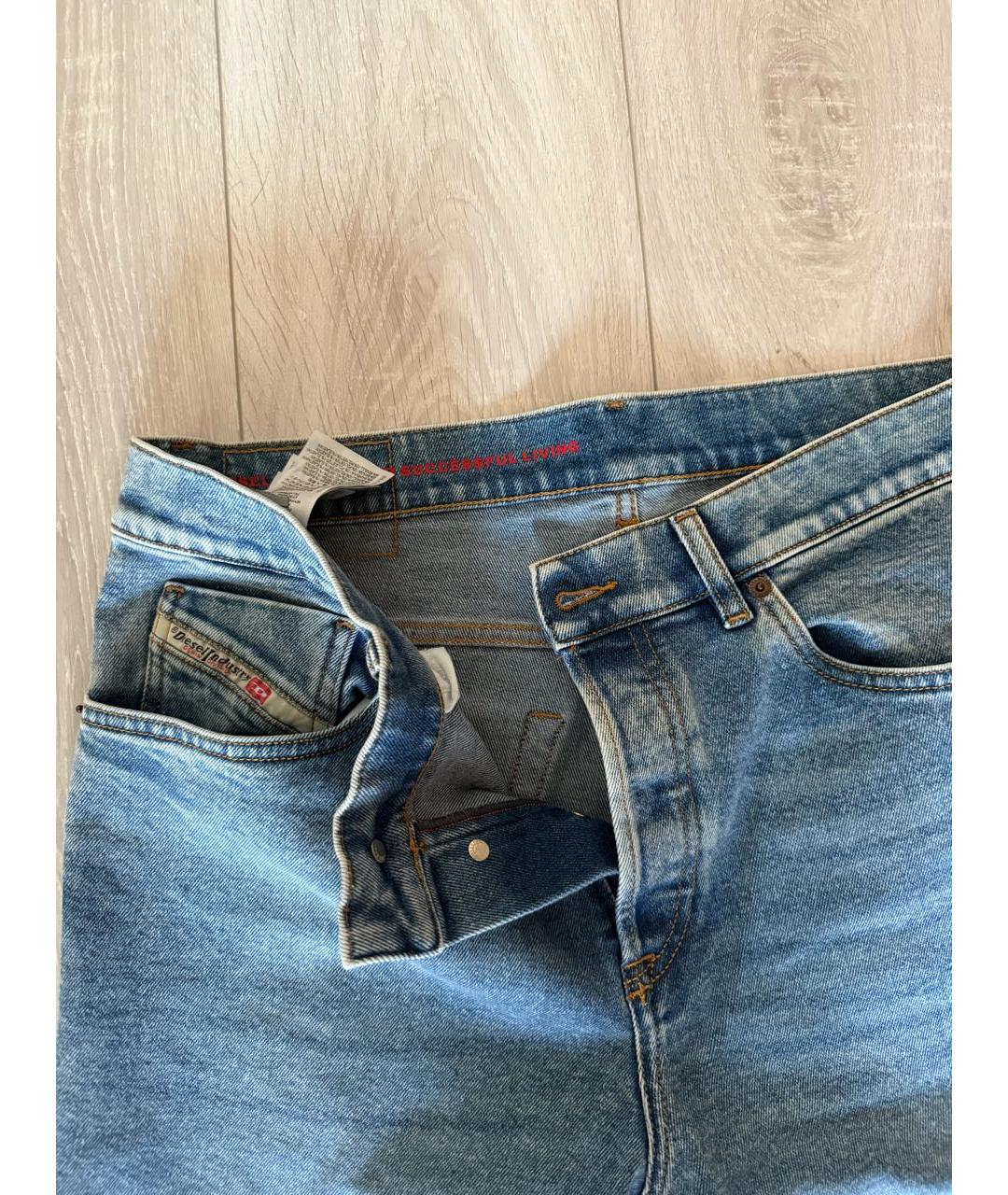 DIESEL Голубые хлопко-эластановые джинсы скинни, фото 3