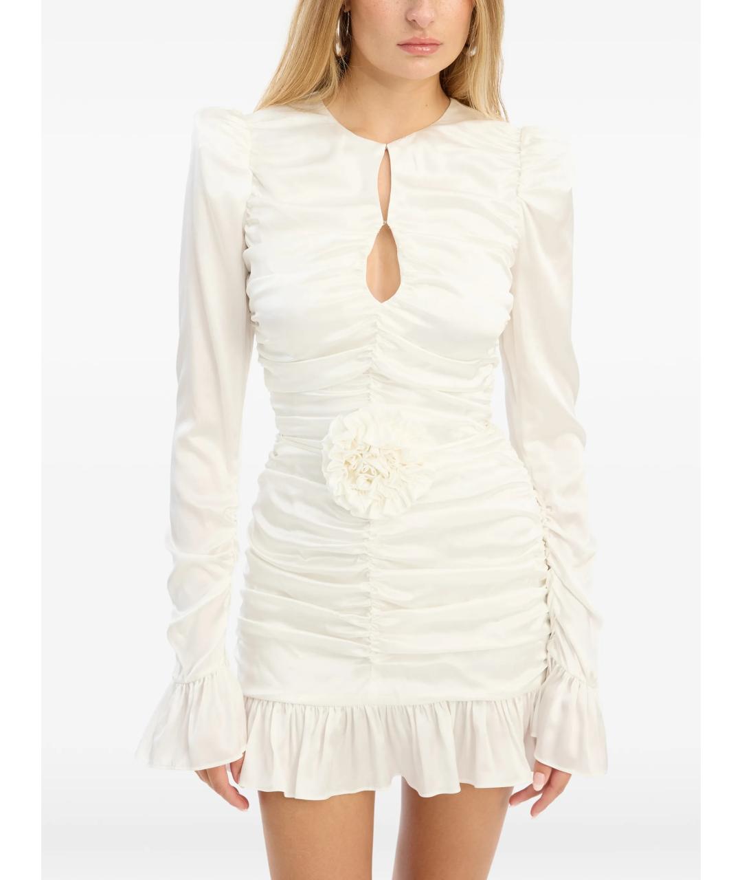 ROTATE Белое полиэстеровое вечернее платье, фото 4