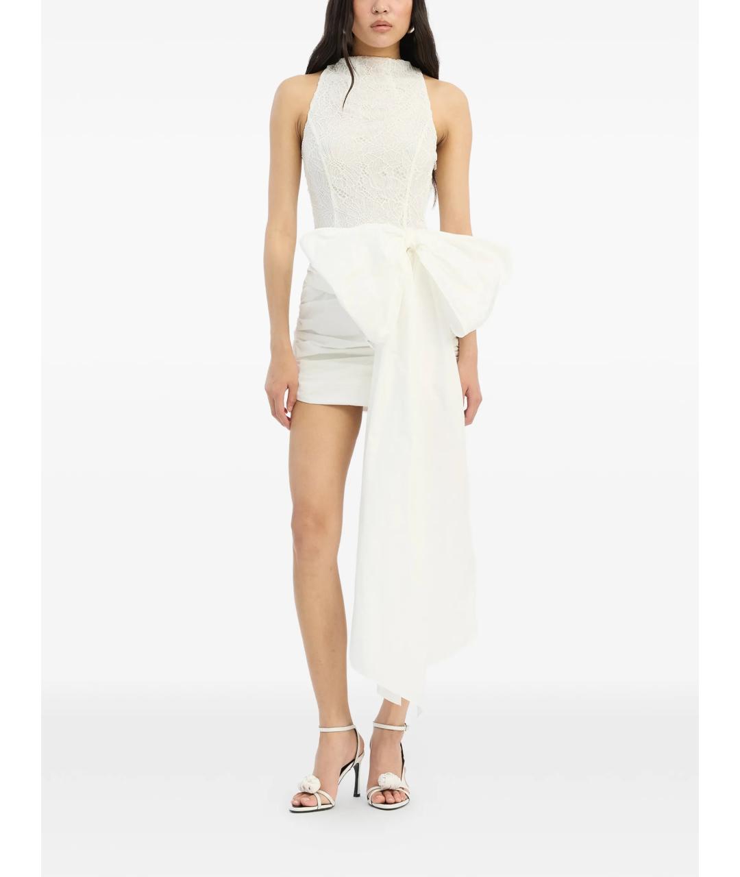 ROTATE Белое полиэстеровое коктейльное платье, фото 2