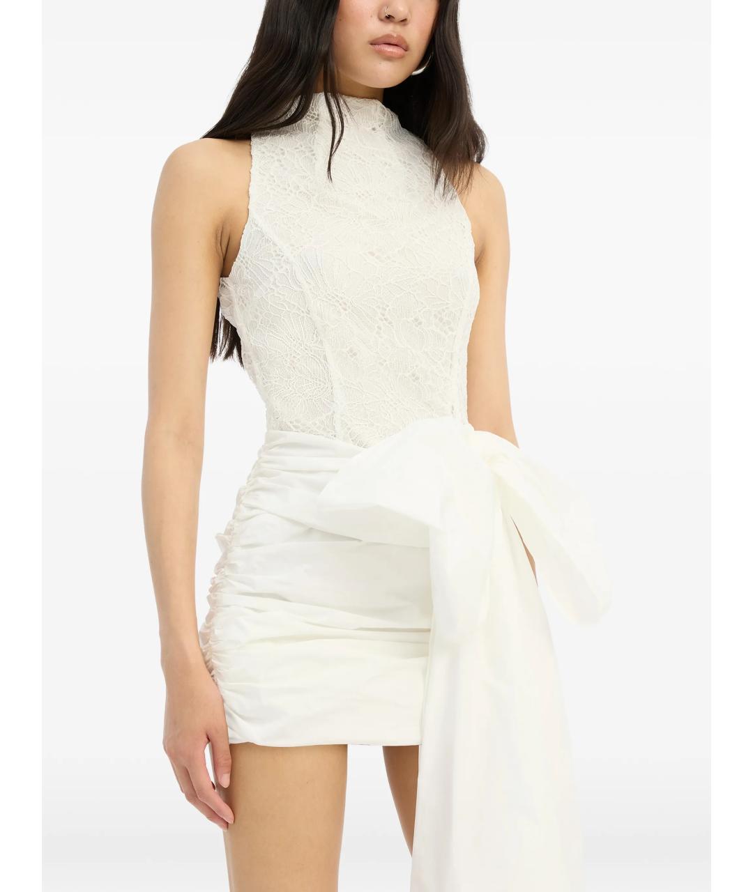 ROTATE Белое полиэстеровое коктейльное платье, фото 4