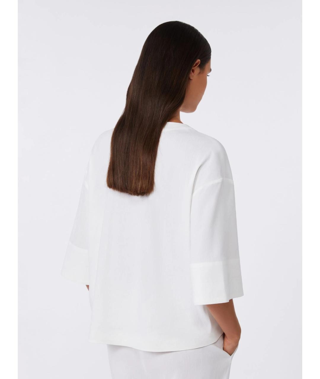 MAX MARA Белая льняная рубашка, фото 4