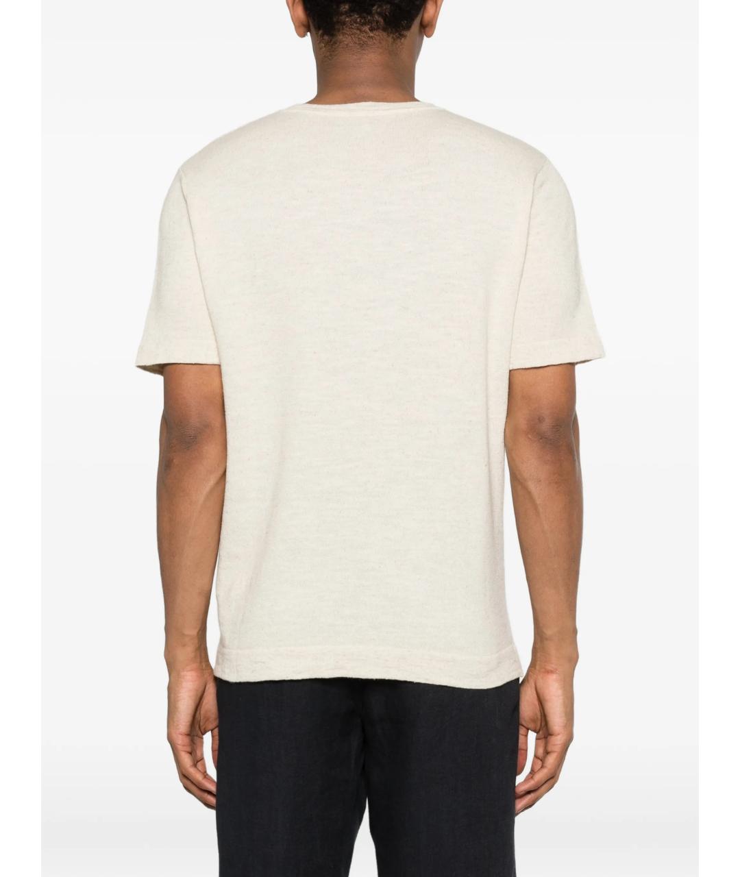 WOOLRICH Бежевая хлопковая футболка, фото 4