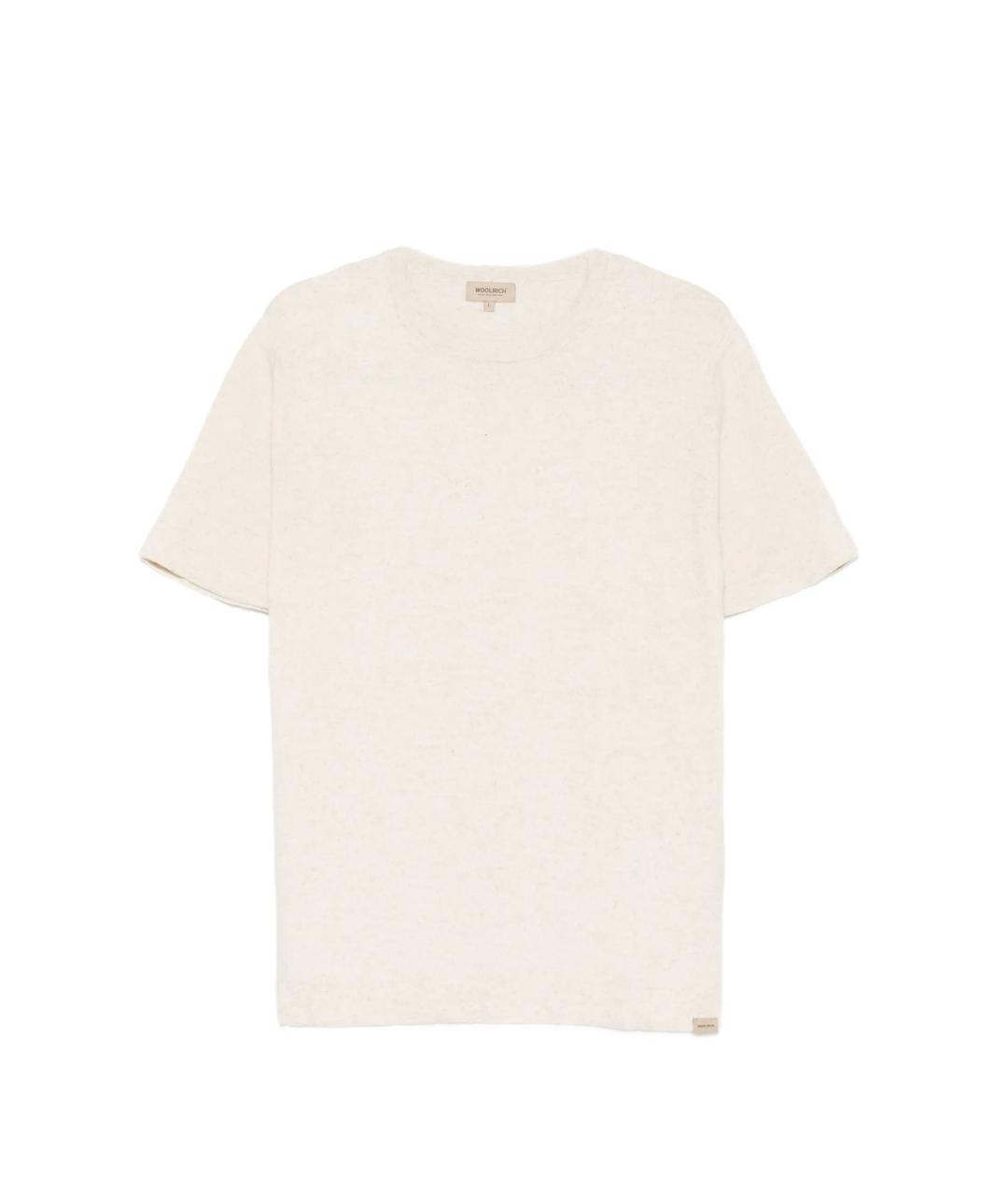 WOOLRICH Бежевая хлопковая футболка, фото 1