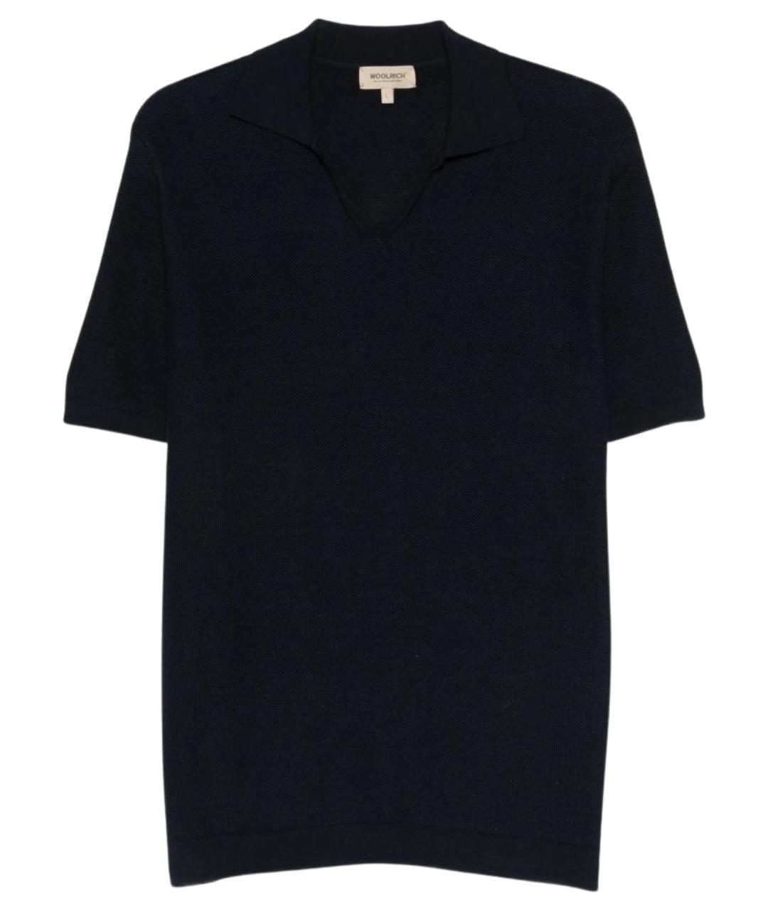 WOOLRICH Синее хлопковое поло с коротким рукавом, фото 1