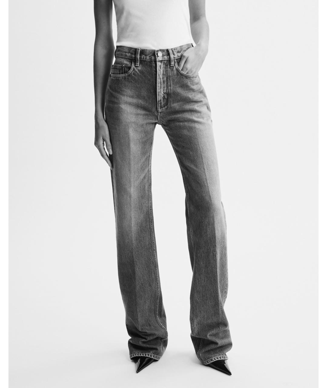 SAINT LAURENT Синие хлопковые прямые джинсы, фото 2