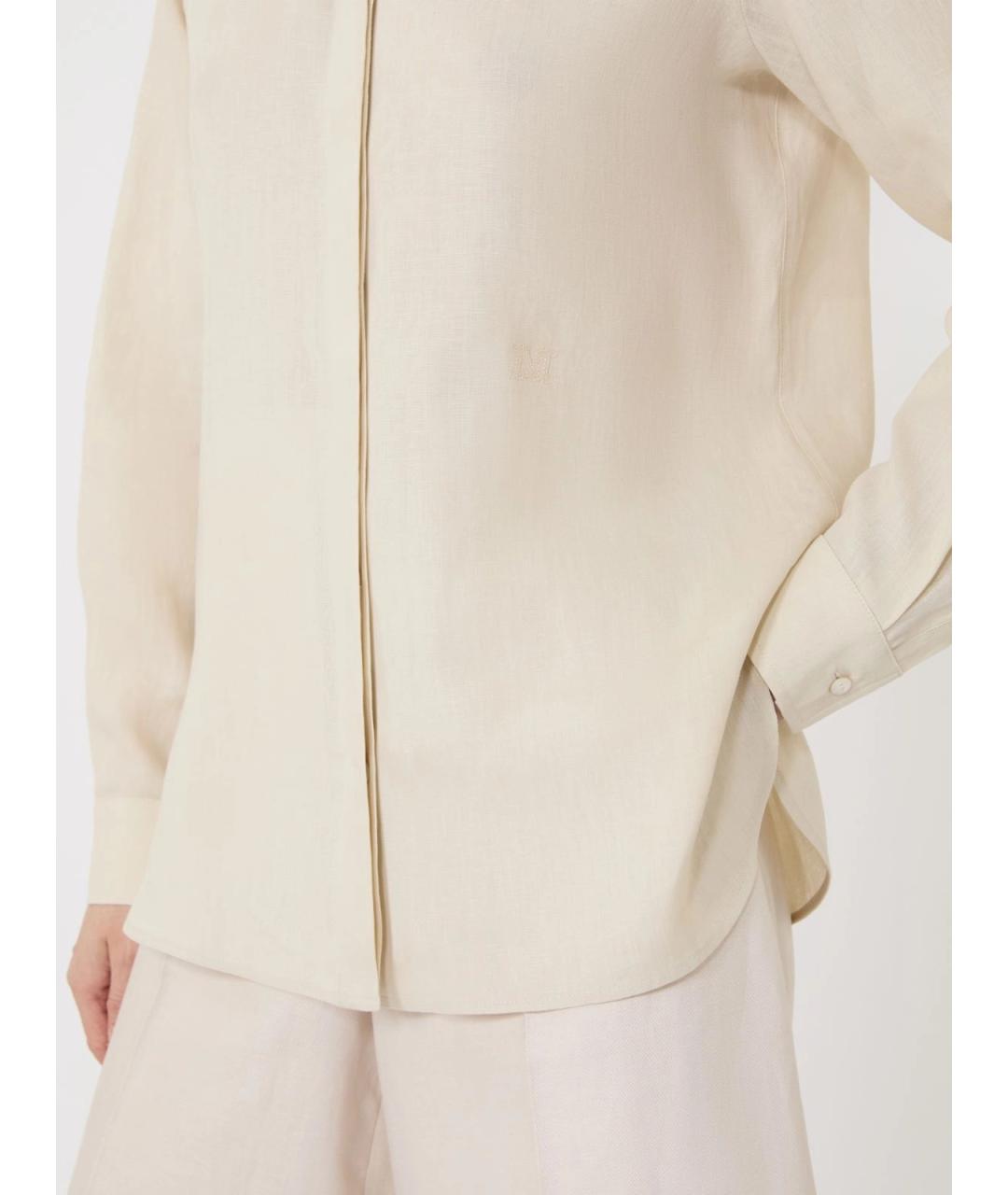 MAX MARA Бежевая льняная рубашка, фото 5