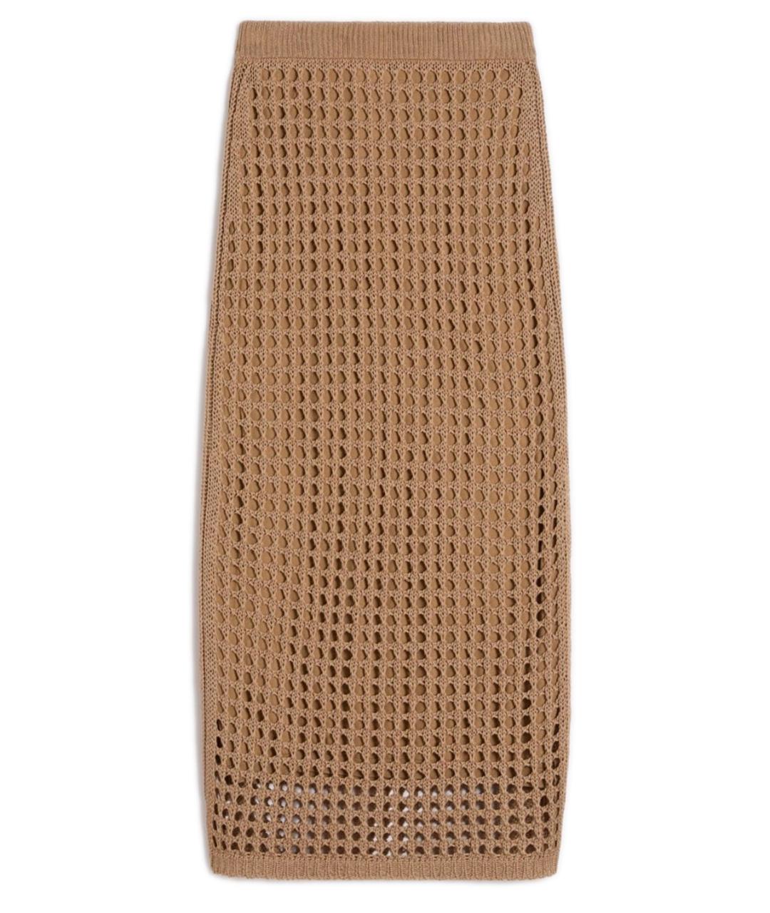 MAX MARA Коричневая хлопковая юбка макси, фото 1