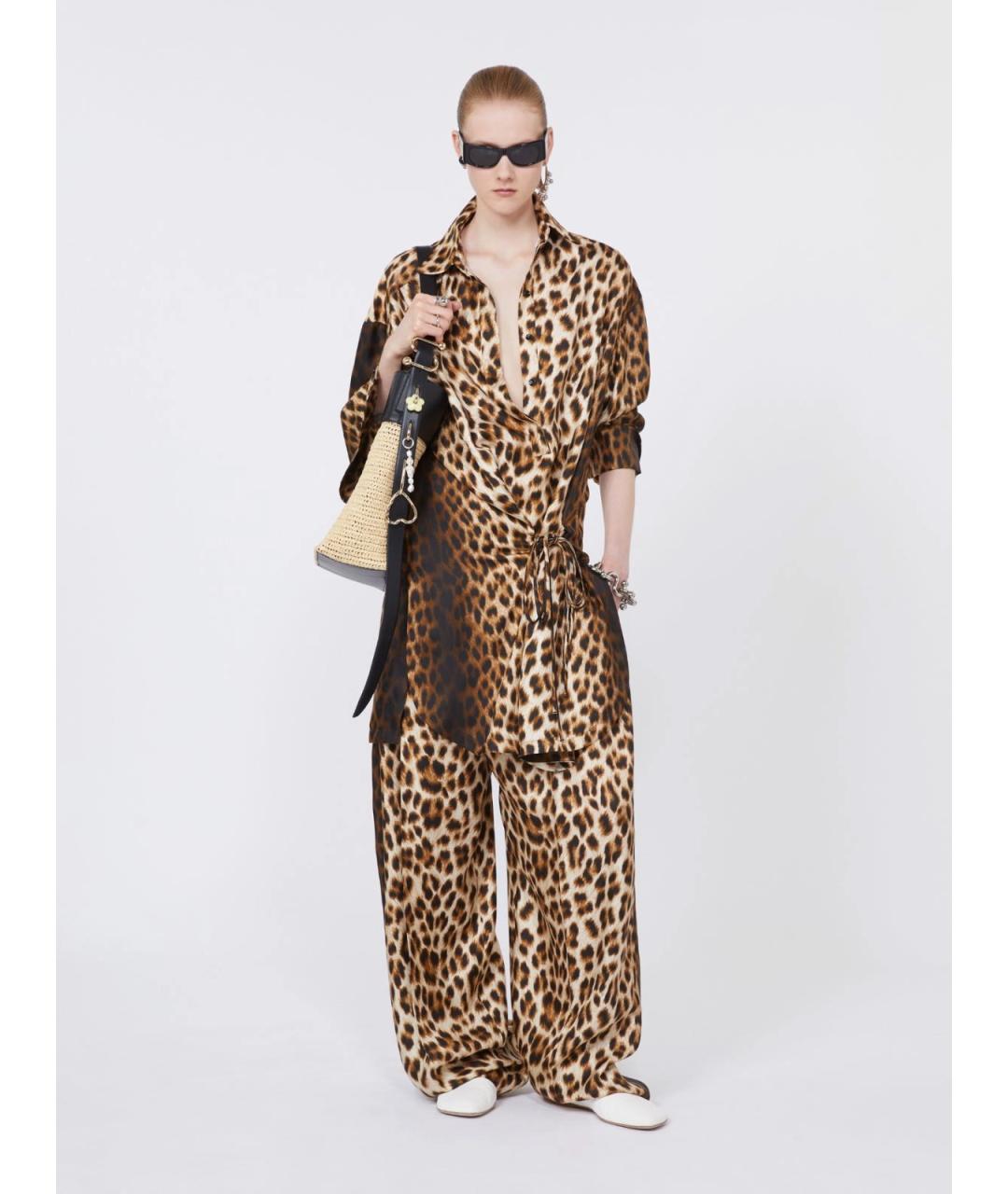 SPORTMAX Мульти шелковые брюки широкие, фото 2