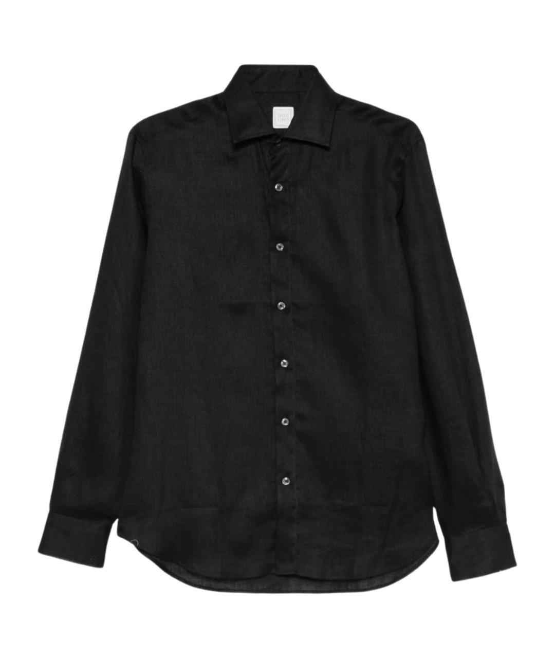 120% LINO Черная льняная кэжуал рубашка, фото 1