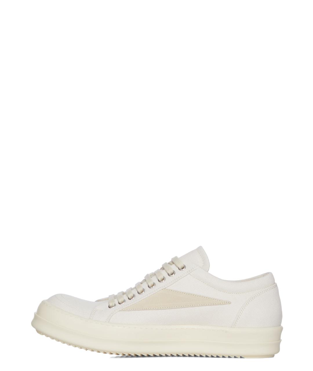 RICK OWENS DRKSHDW Белые текстильные низкие кроссовки / кеды, фото 4