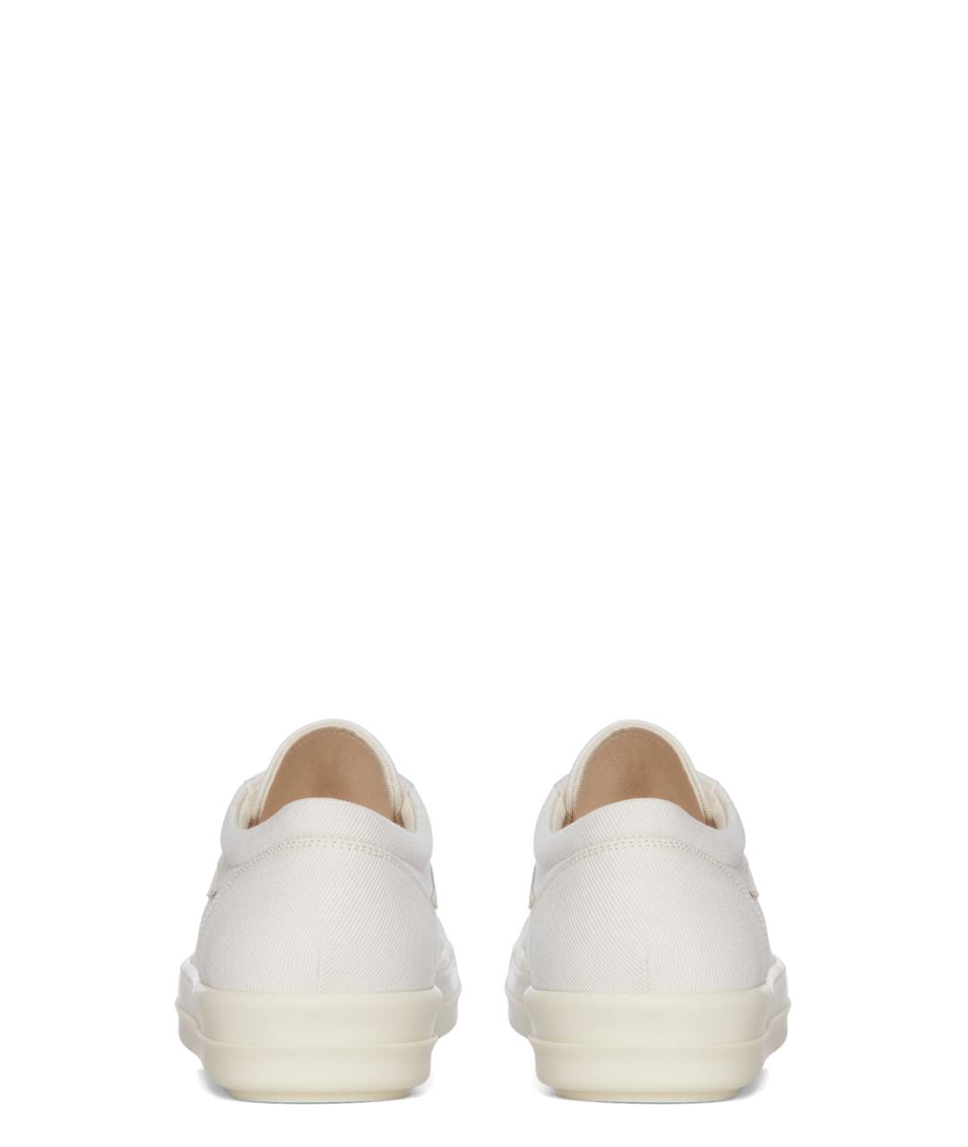 RICK OWENS DRKSHDW Белые текстильные низкие кроссовки / кеды, фото 5