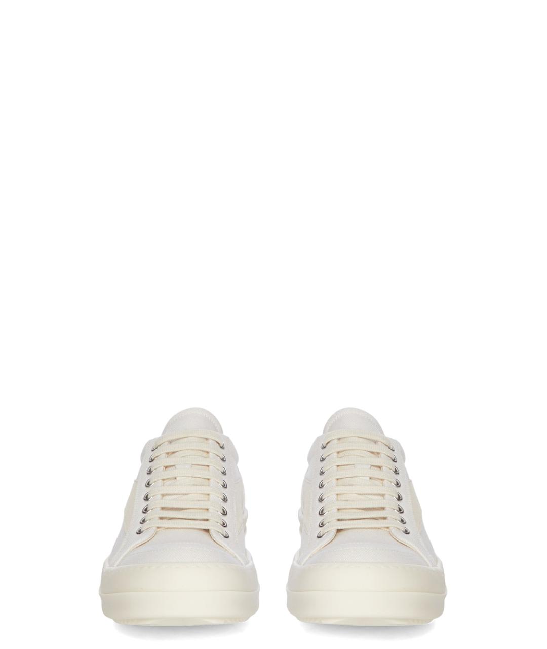 RICK OWENS DRKSHDW Белые текстильные низкие кроссовки / кеды, фото 3