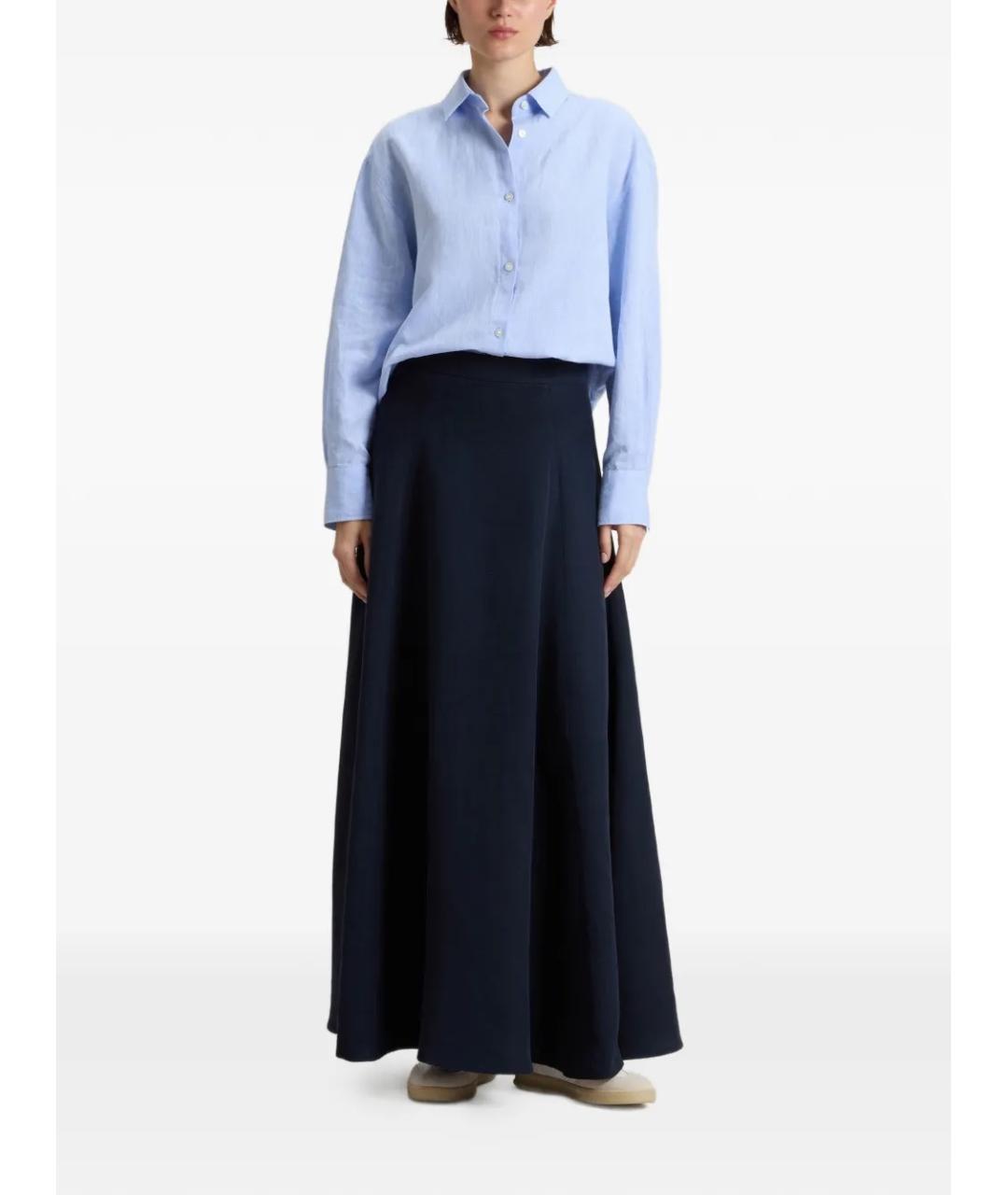 WOOLRICH Синяя льняная юбка макси, фото 2