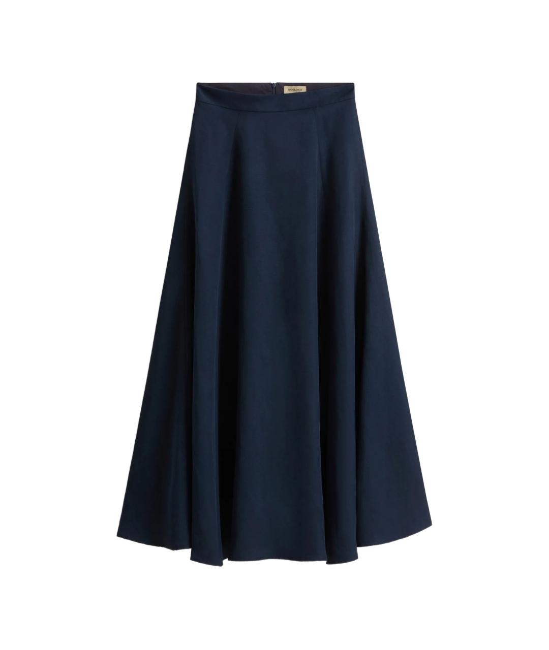 WOOLRICH Синяя льняная юбка макси, фото 1