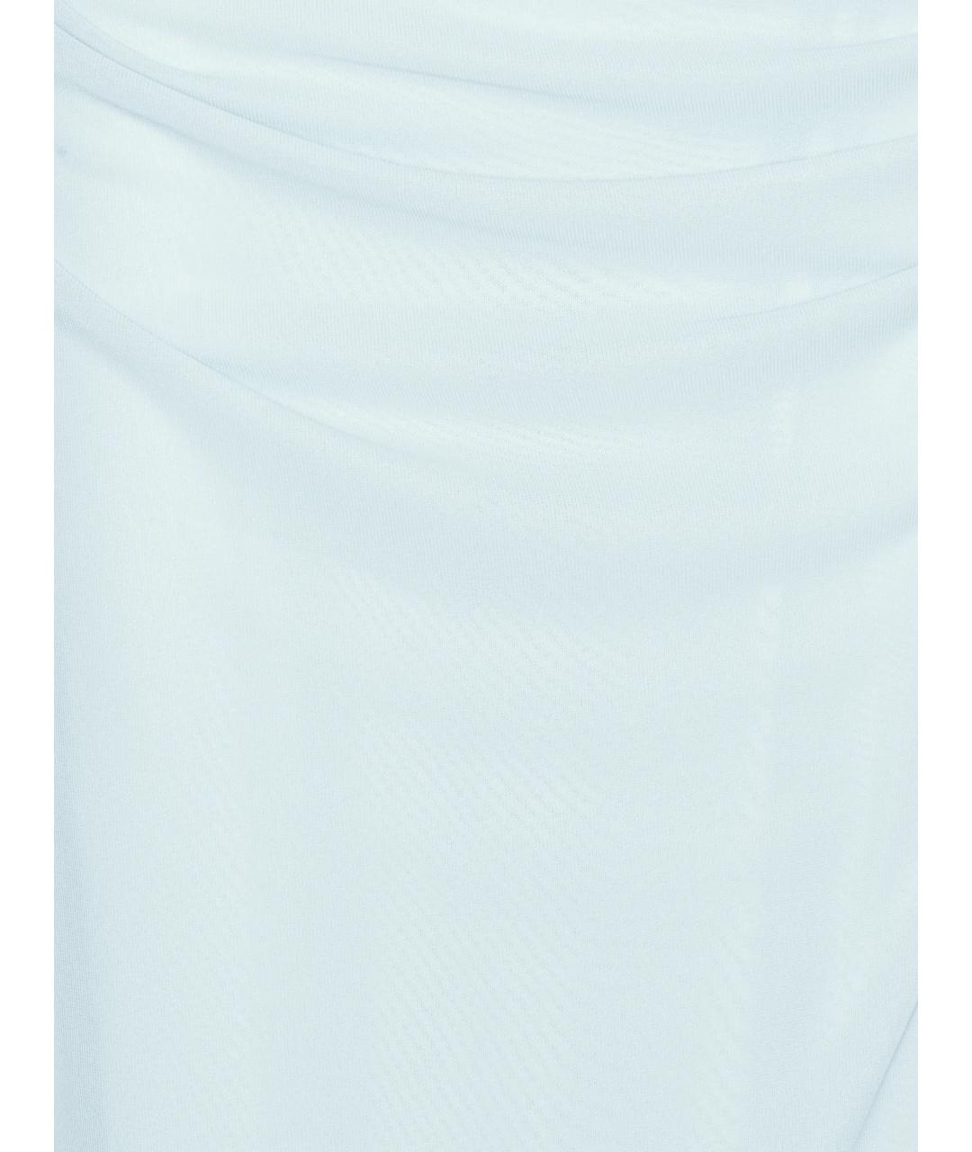 ROTATE Голубое полиэстеровое коктейльное платье, фото 6