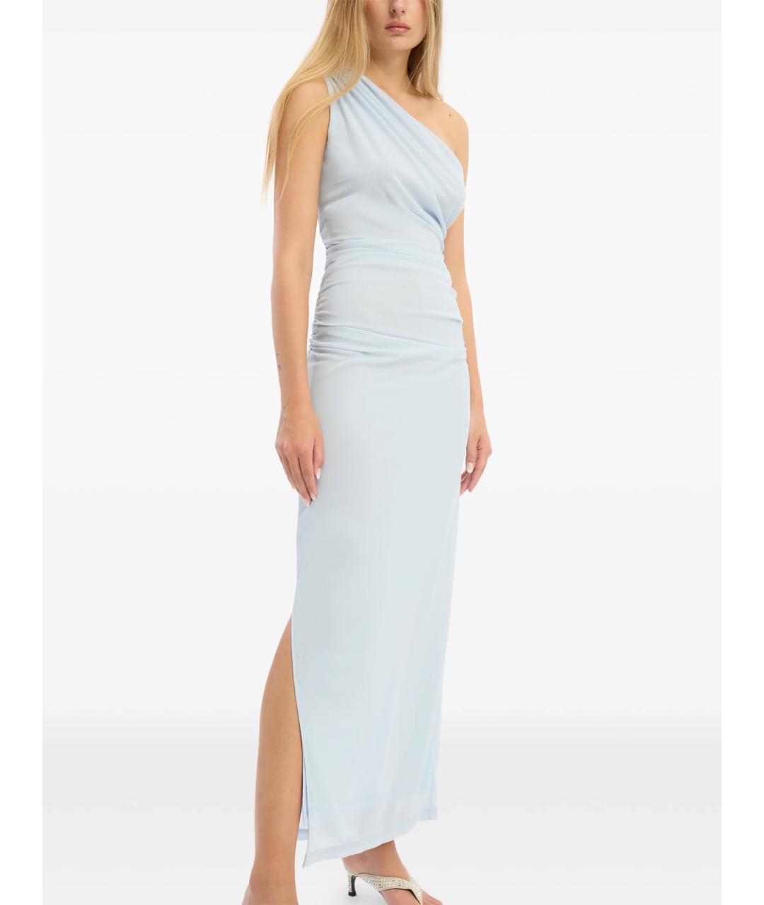 ROTATE Голубое полиэстеровое коктейльное платье, фото 4