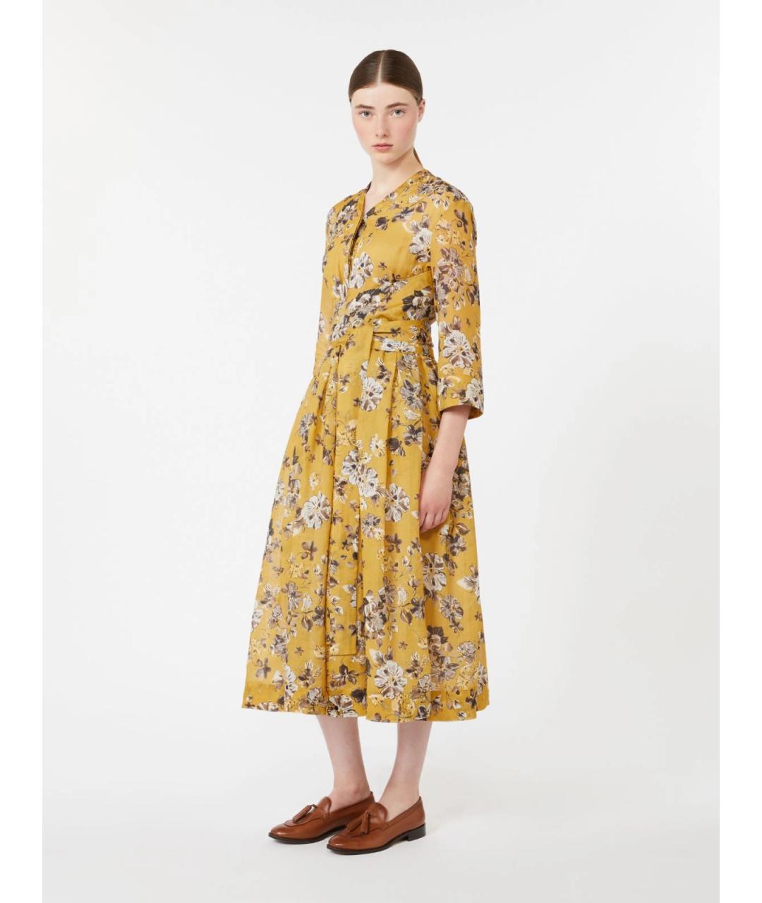 'S MAX MARA Желтое повседневное платье, фото 3