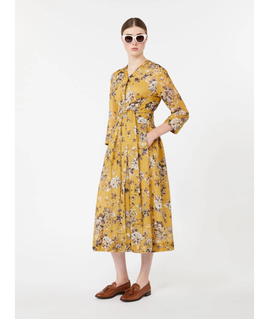 'S MAX MARA Желтое повседневное платье, фото 2