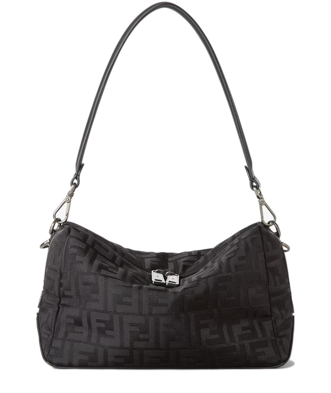 FENDI Черная тканевая сумка на плечо, фото 1