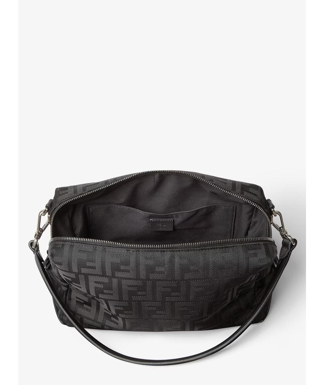 FENDI Черная тканевая сумка на плечо, фото 6