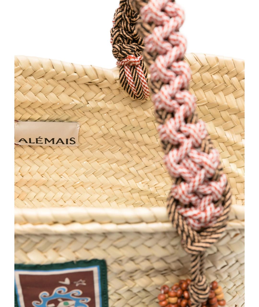 Alemais Бежевая пелетеная сумка тоут, фото 4