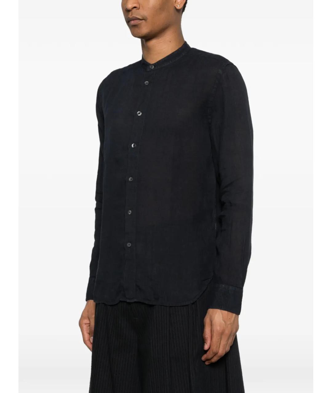 120% LINO Темно-синяя льняная кэжуал рубашка, фото 3