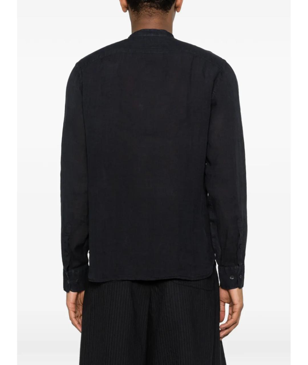 120% LINO Темно-синяя льняная кэжуал рубашка, фото 4