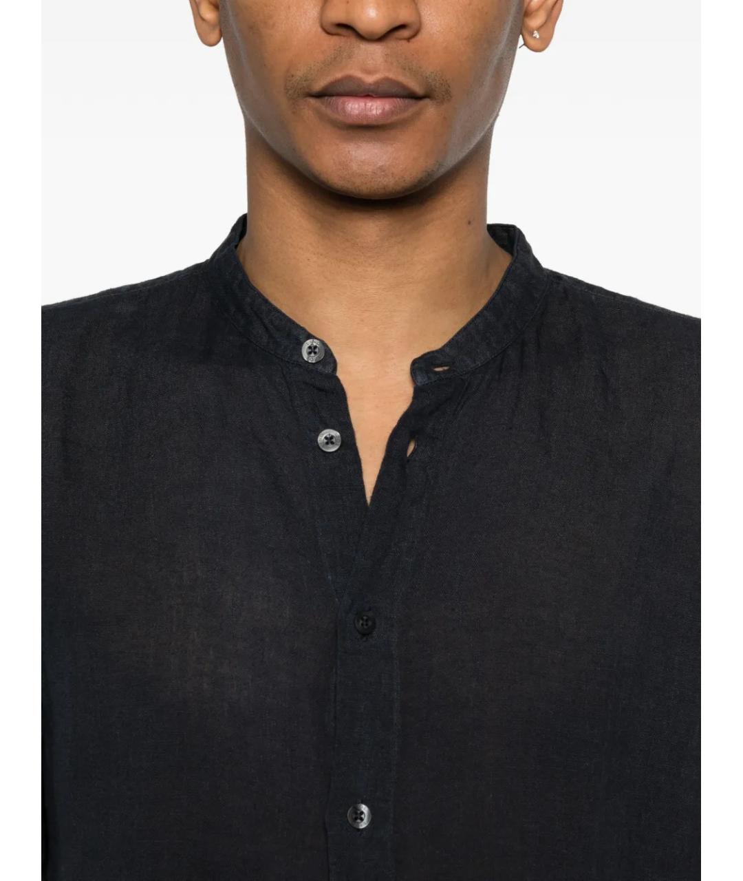 120% LINO Темно-синяя льняная кэжуал рубашка, фото 5