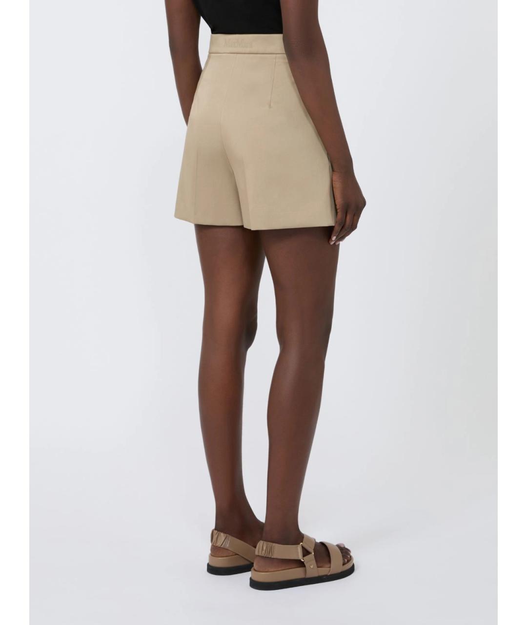 MAX MARA Бежевые хлопковые шорты, фото 3