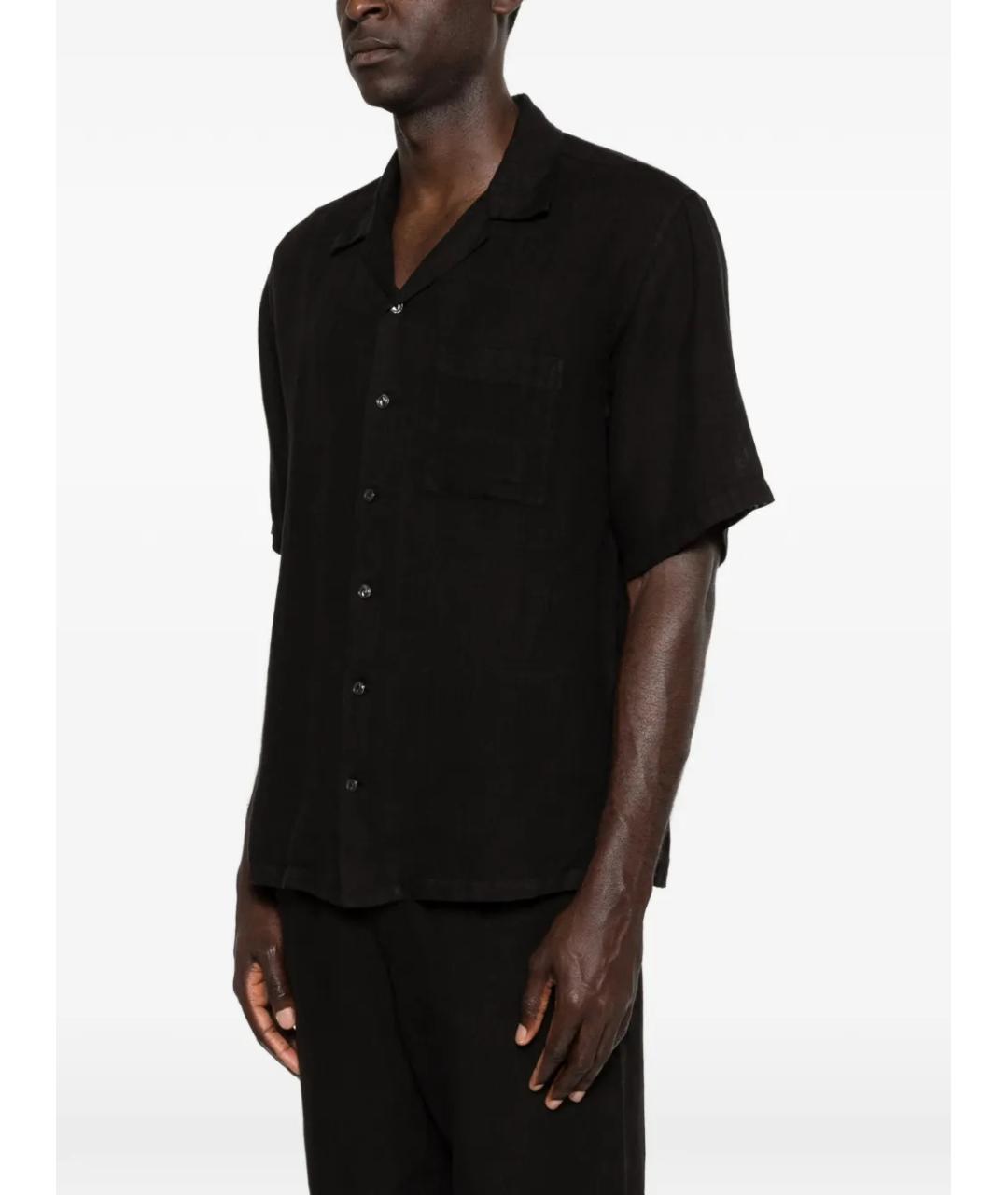 120% LINO Черная льняная кэжуал рубашка, фото 3