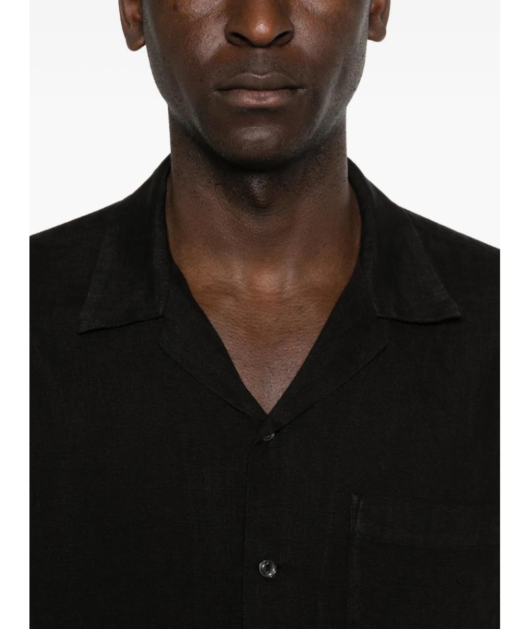 120% LINO Черная льняная кэжуал рубашка, фото 5