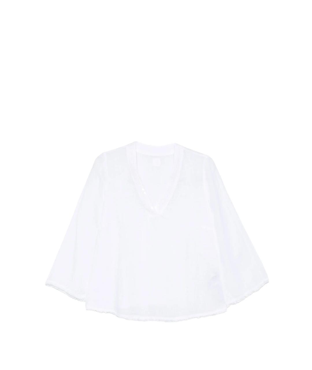 120% LINO Белая льняная блузы, фото 4