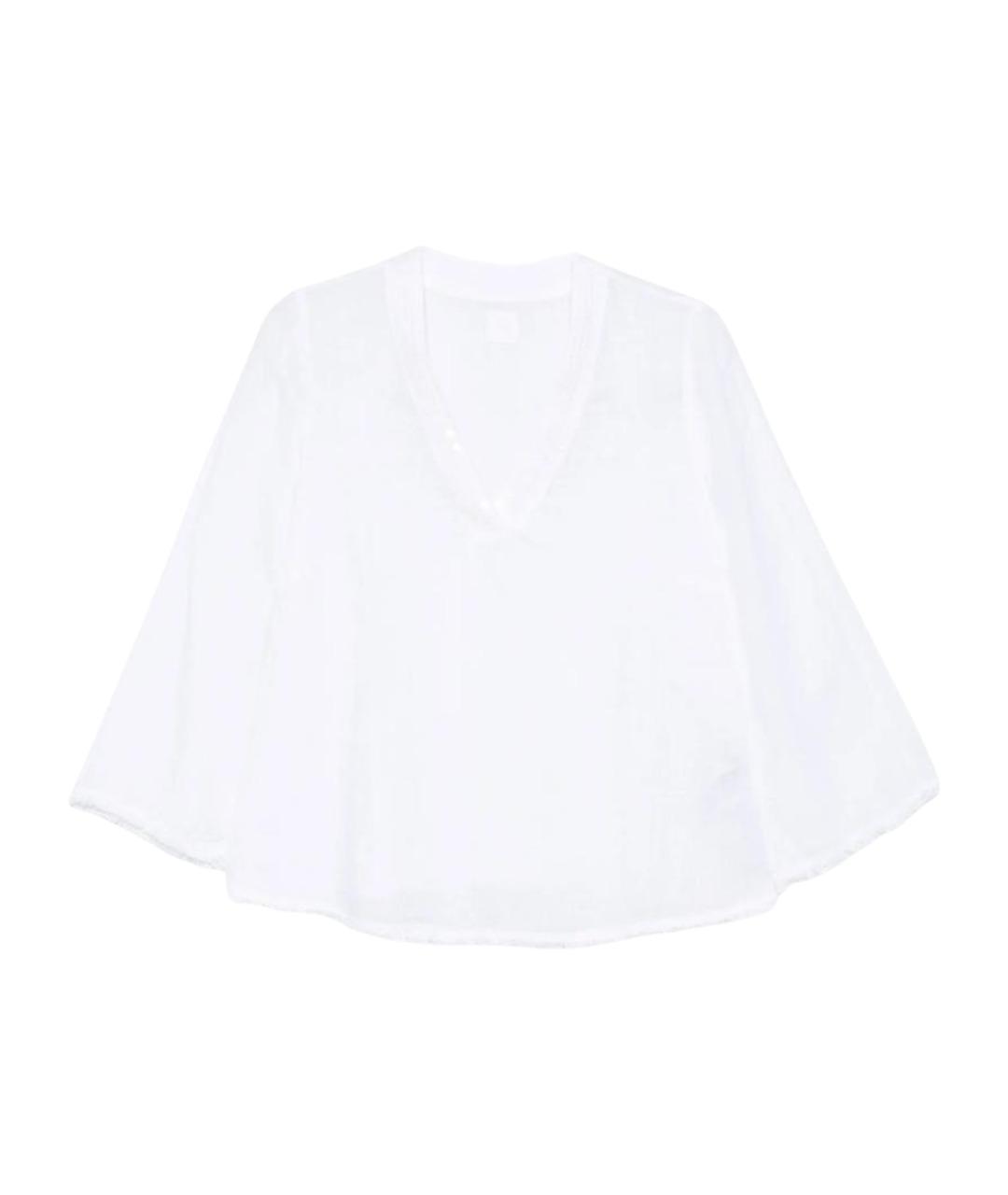 120% LINO Белая льняная блузы, фото 1