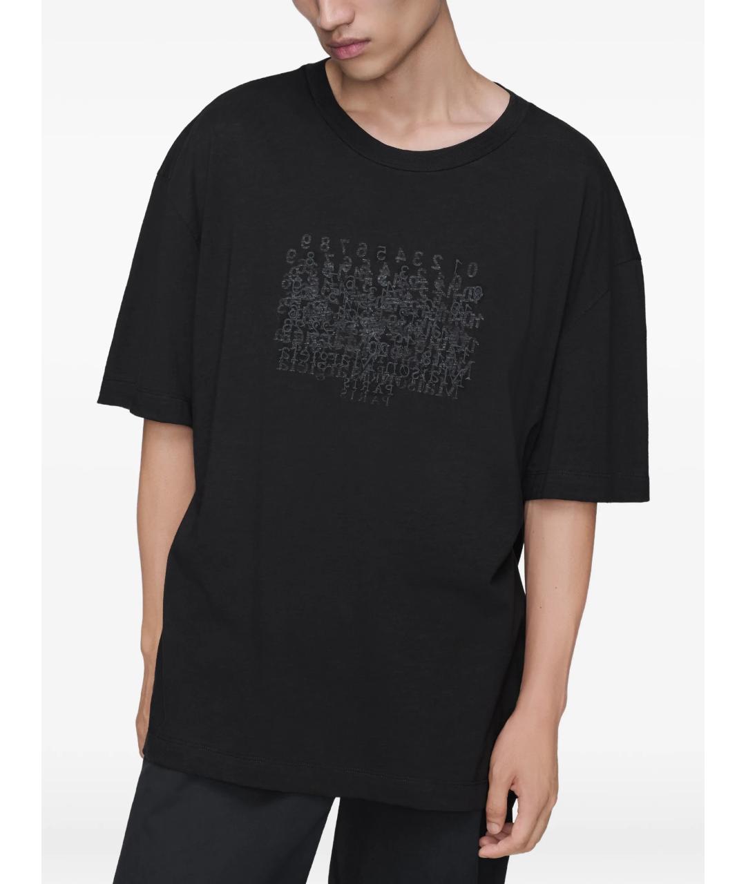 MAISON MARGIELA Черная хлопковая футболка, фото 3