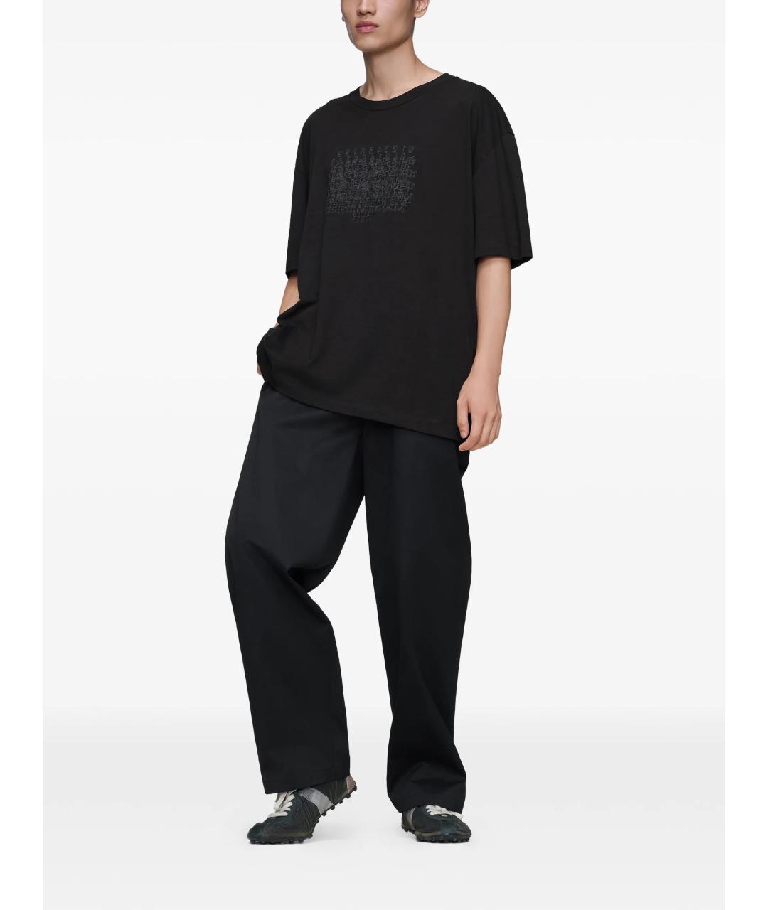 MAISON MARGIELA Черная хлопковая футболка, фото 2