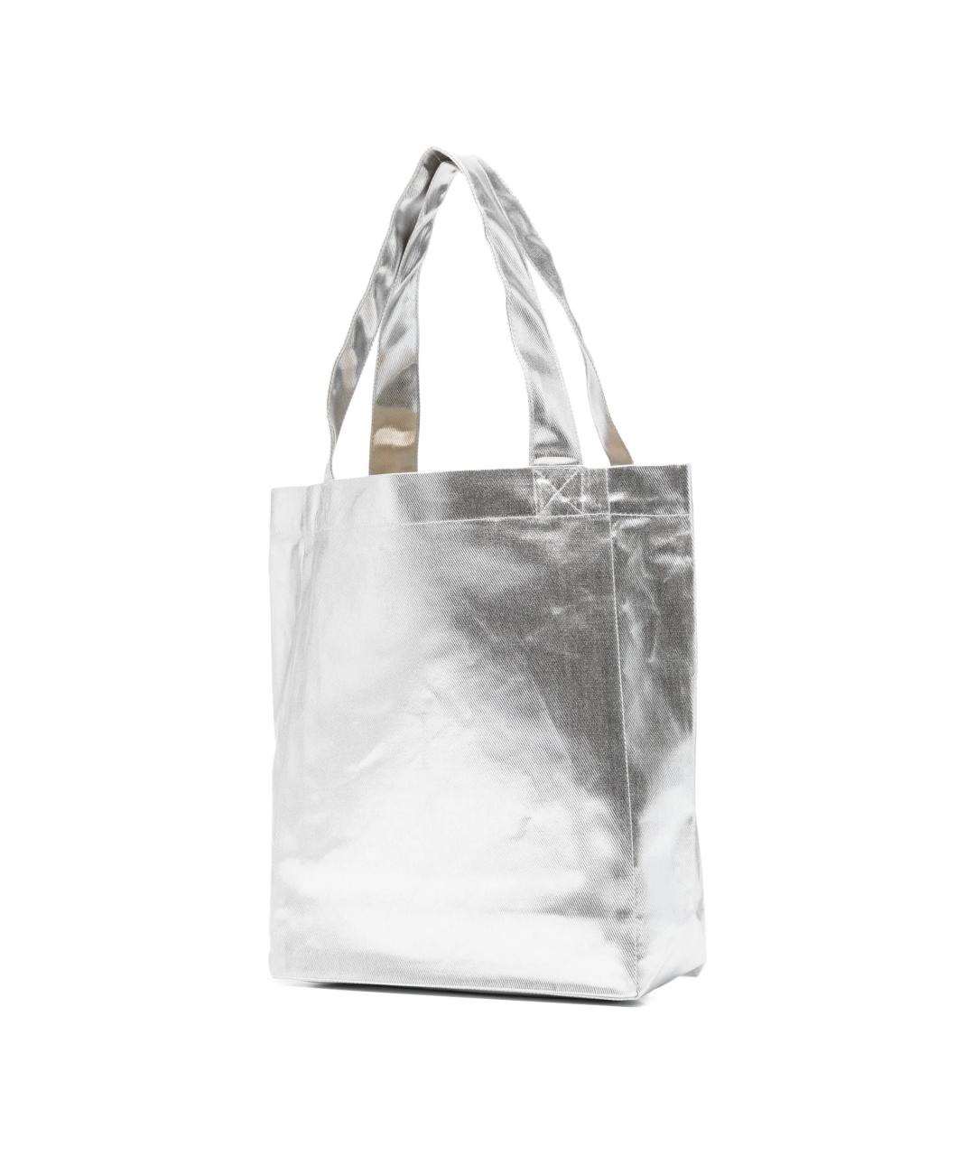 A.P.C. Серебряная хлопковая сумка тоут, фото 3