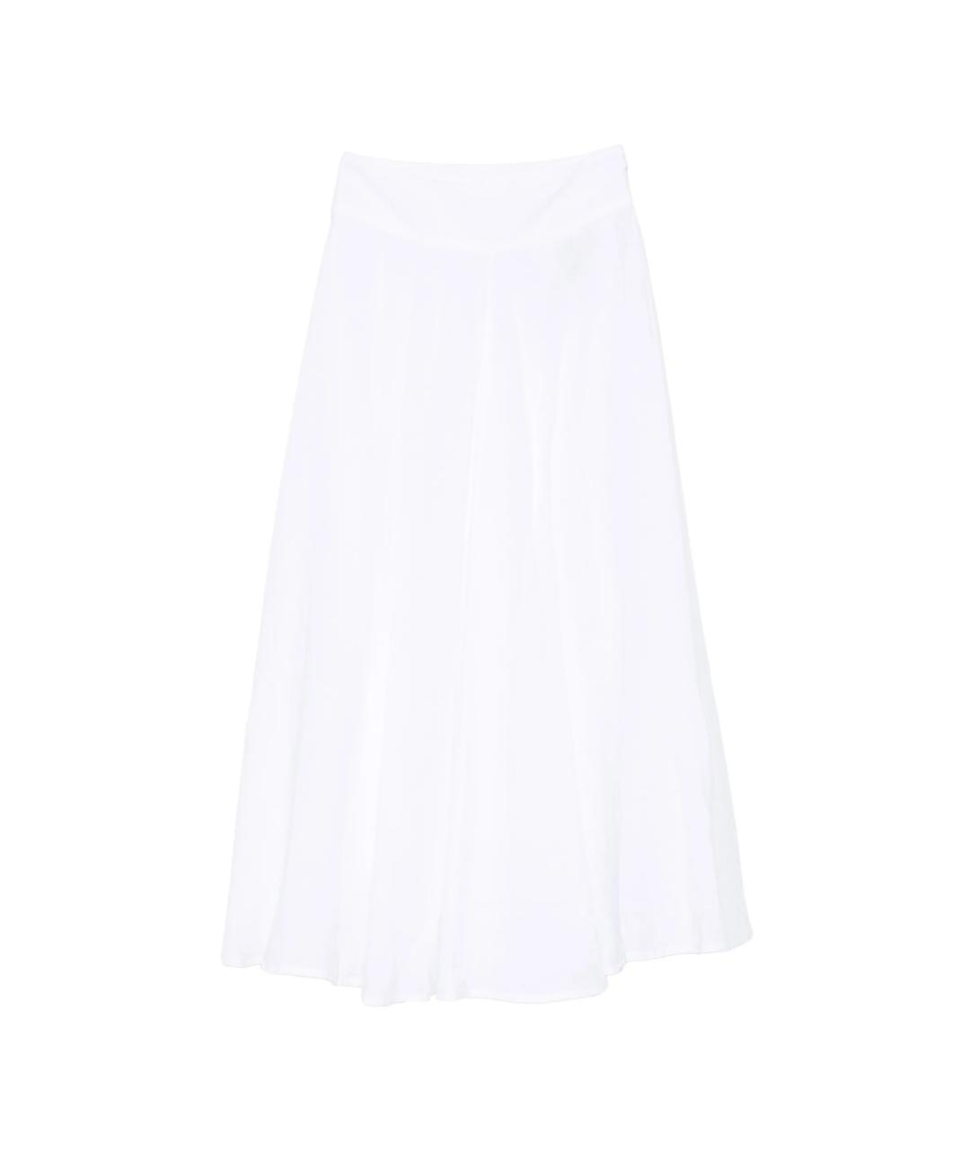 120% LINO Белая льняная юбка миди, фото 1