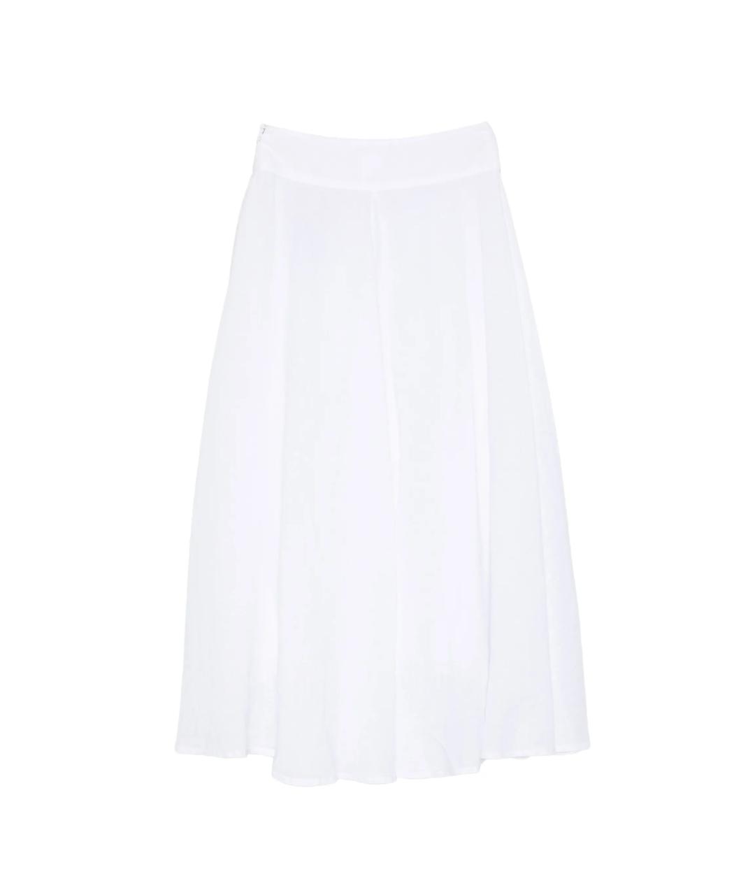 120% LINO Белая льняная юбка миди, фото 2